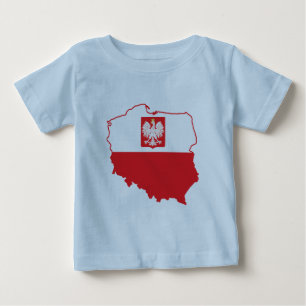 Camiseta Para Bebê Mapa De Polônia Em Cores Poloneses