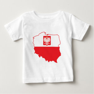 Camiseta Para Bebê Mapa De Polônia Em Cores Poloneses