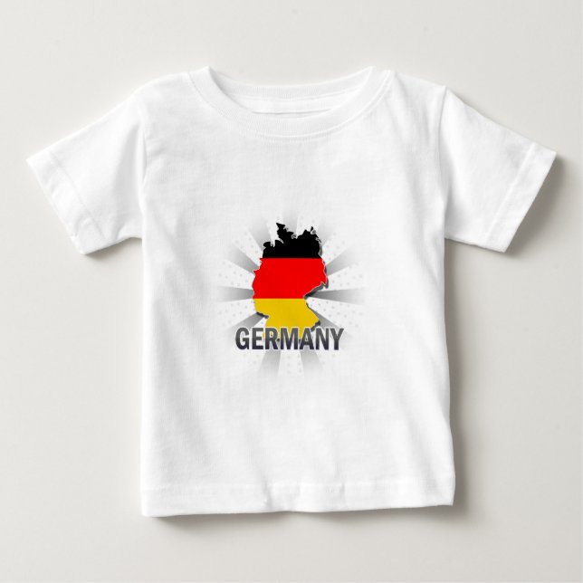 Camiseta Para Bebê Mapa de Sinalizador da Alemanha 2.0 (Frente)