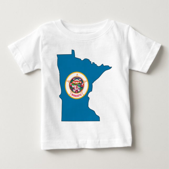 Camiseta Para Bebê Mapa de Sinalizador de Minnesota (Frente)