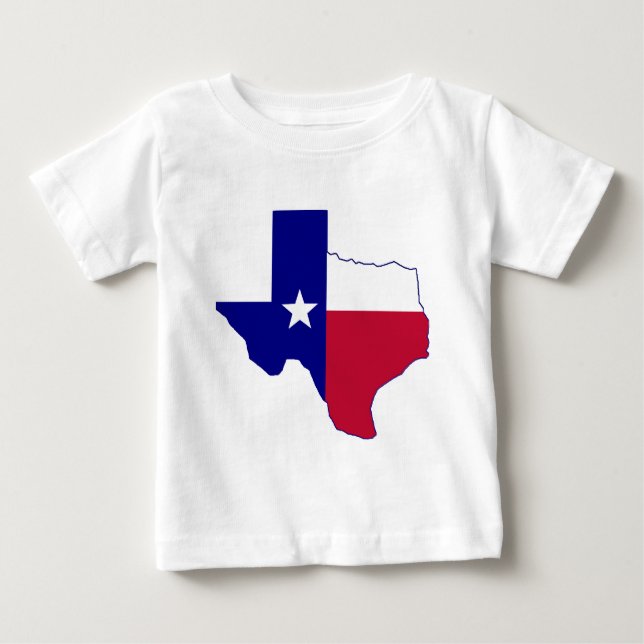 Camiseta Para Bebê Mapa de Sinalizador do Texas (Frente)