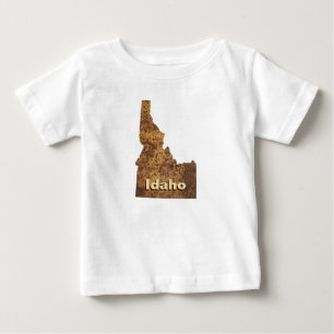 Camiseta Para Bebê Mapa de Spud Idaho