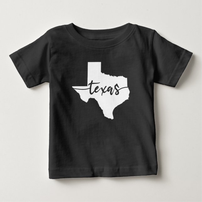 Camiseta Para Bebê Mapa do Estado do Texas EUA (Frente)