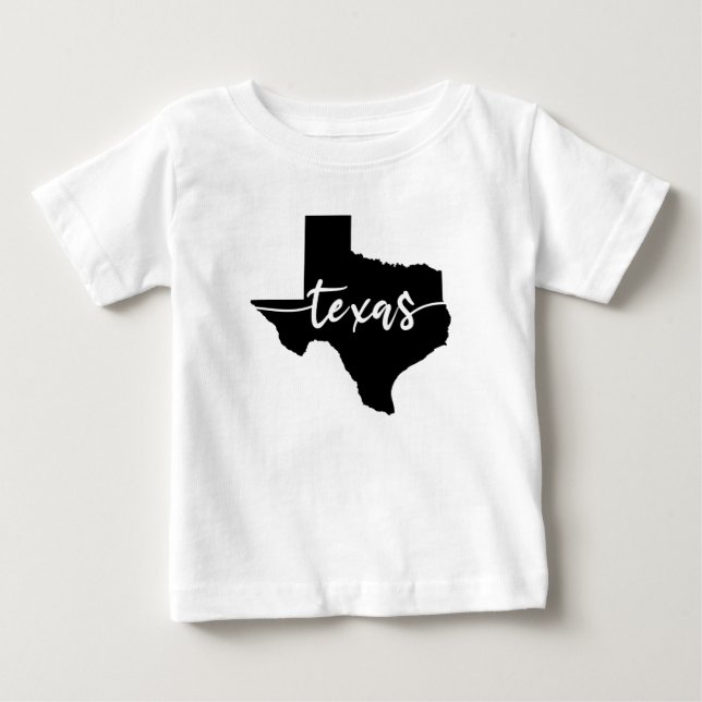 Camiseta Para Bebê Mapa do Estado do Texas EUA (Frente)