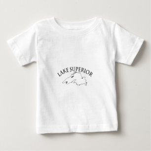 Camiseta Para Bebê Mapa do Lago Superior
