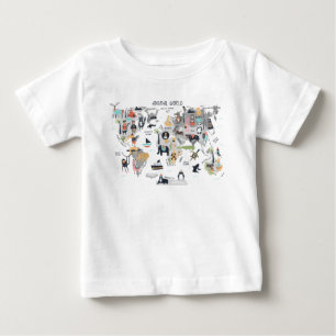 Camiseta Para Bebê Mapa do Mundo Animal