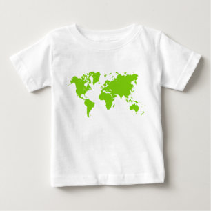 Camiseta Para Bebê Mapa do mundo - verde de Marciano