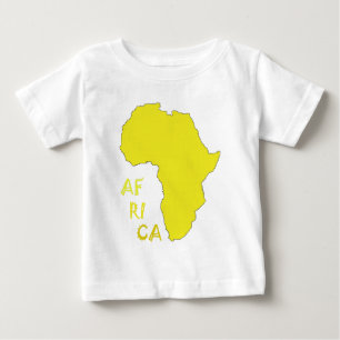 Camiseta Para Bebê Mapa Funky Amarelo da África