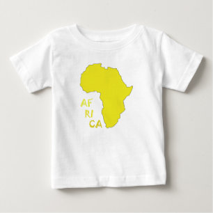 Camiseta Para Bebê Mapa Funky Yellow Africa