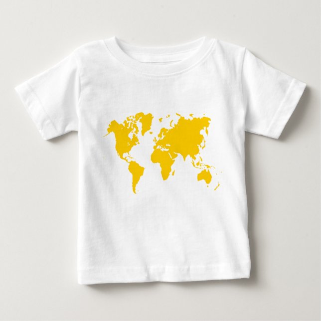 Camiseta Para Bebê Mapa Mundial - Amber (Frente)