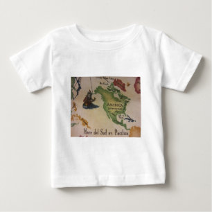 Camiseta Para Bebê Mapa Mundial - América