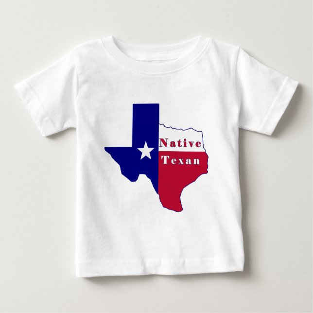 Camiseta Para Bebê Mapa nativo da bandeira do Texan (Frente)