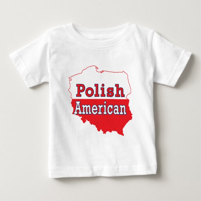 Camiseta Para Bebê Mapa Polonês Americano (Frente)