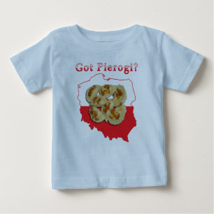 Camiseta Para Bebê Mapas Poloneses de Pierogi