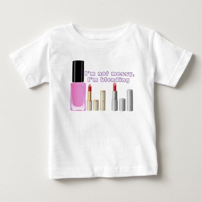 Camiseta Para Bebê Maquiagem  (Frente)