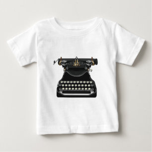 Camiseta Para Bebê Máquina de escrever antiga