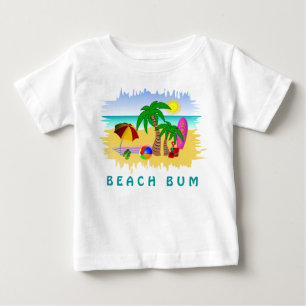 Camiseta Para Bebê Mar de Sun do vagabundo da praia e T colorido do