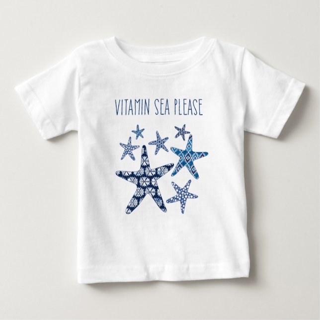 Camiseta Para Bebê Mar litoral da vitamina da arte | por favor (Frente)