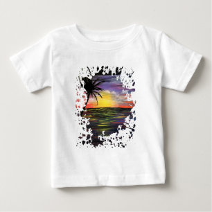 Camiseta Para Bebê Mar Sol