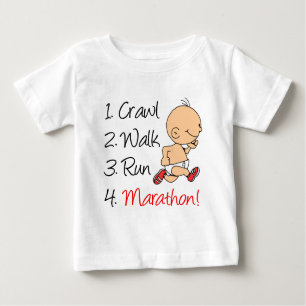 Camiseta Para Bebê Maratona do funcionamento da caminhada do