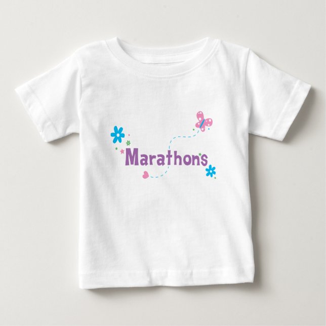 Camiseta Para Bebê Maratonas de Flautter de Jardim (Frente)