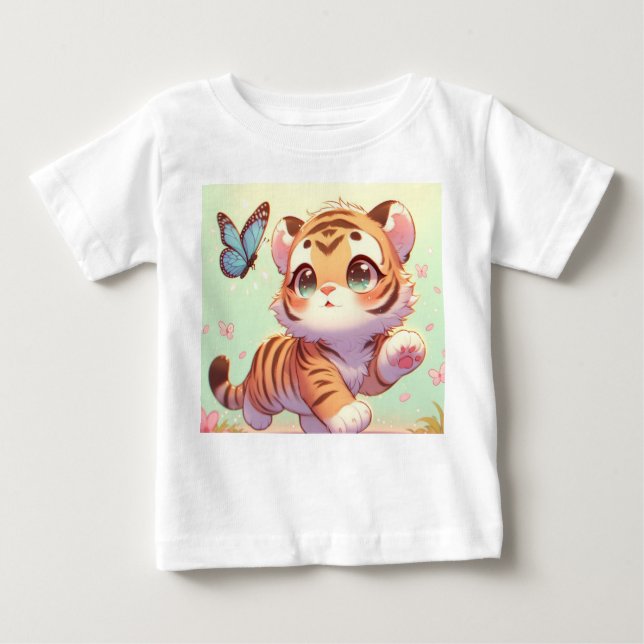 Camiseta Para Bebê Maravilha nos olhos de uma Kitten (Frente)