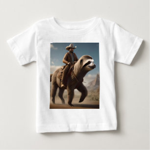 Camiseta Para Bebê "Maravilhas do Oeste Selvagem: Cowboy Montando um 