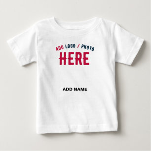 CAMISETA PARA BEBÊ MARCA VERIFICADA BRANCA PERSONALIZÁVEL MODERNA