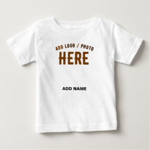 CAMISETA PARA BEBÊ MARCA VERIFICADA BRANCA PERSONALIZÁVEL MODERNA