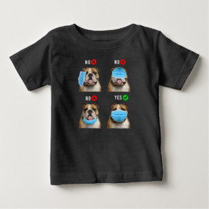 Camiseta Para Bebê Marcador Inglês - Posição da Máscara Direita V