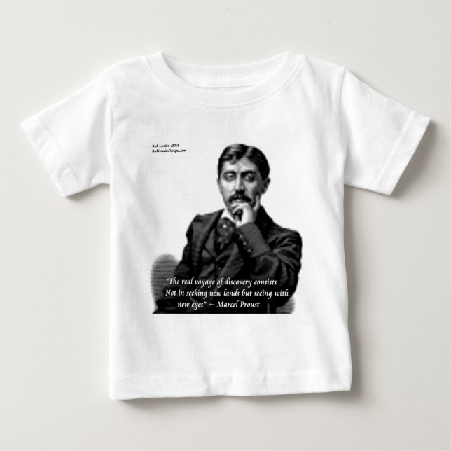 Camiseta Para Bebê Marcel Proust e citação famosa (Frente)