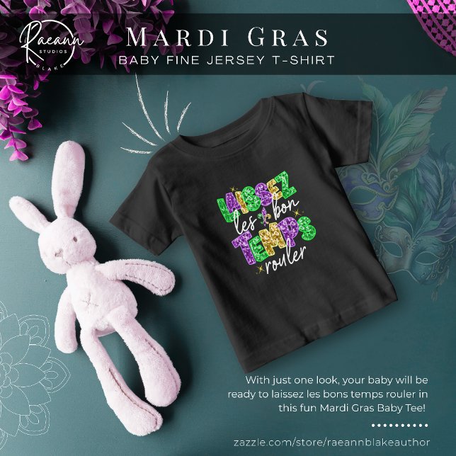 Camiseta Para Bebê Mardi Gras Baby Fine Jersey T-Shirt (Criador carregado)