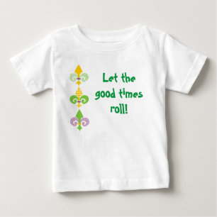 Camiseta Para Bebê Mardi Gras Fleur de Lis