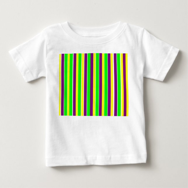 Camiseta Para Bebê Mardi Gras Stripes (Frente)
