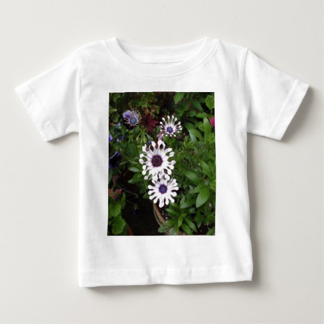 Camiseta Para Bebê Margarida Africana Branca (Frente)