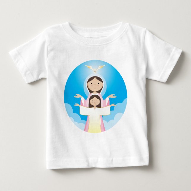 Camiseta Para Bebê Maria Mãe de Deus (Frente)