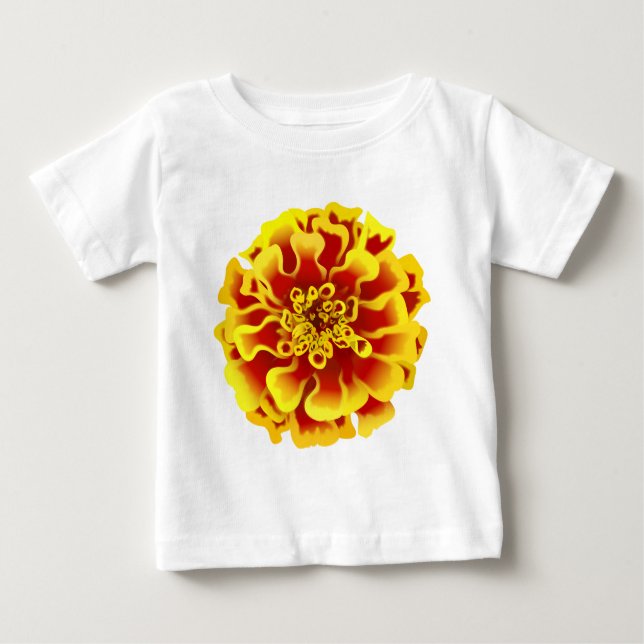 Camiseta Para Bebê Marigold Flower (Frente)