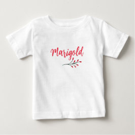 Camiseta Para Bebê Marigold Name Custom Red Xmas Christmas Classic 