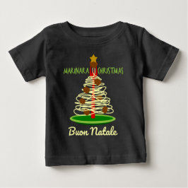 Camiseta Para Bebê Marinara Christmas Buon Natale Spaghetti Tree