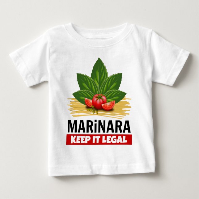 Camiseta Para Bebê Marinara mantem-no os espaguetes legais dos (Frente)