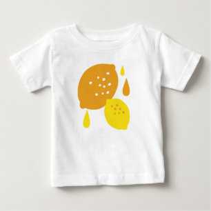 Camiseta Para Bebê Marinho Blue Lemon Art - Refrescando o Citrus Desi