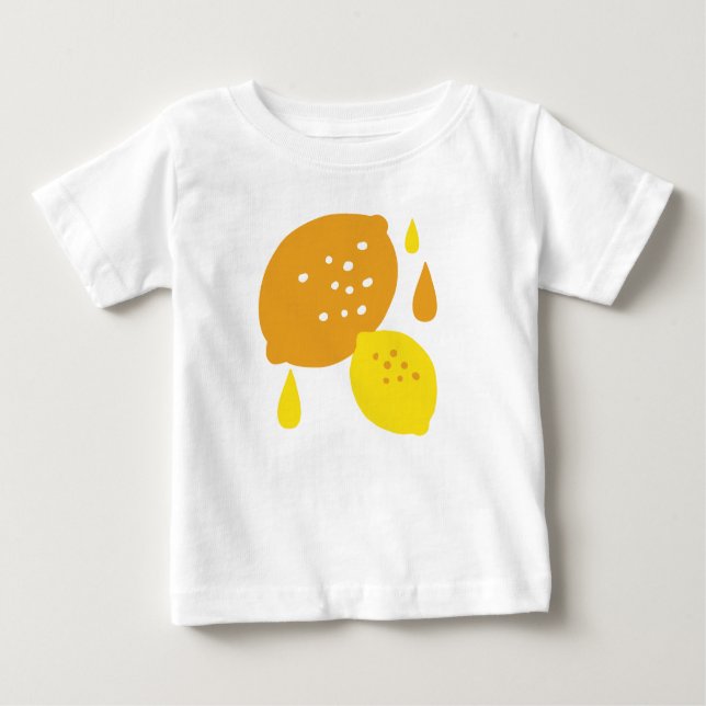 Camiseta Para Bebê Marinho Blue Lemon Art - Refrescando o Citrus Desi (Frente)
