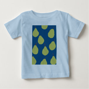 Camiseta Para Bebê marinho de pera e verde