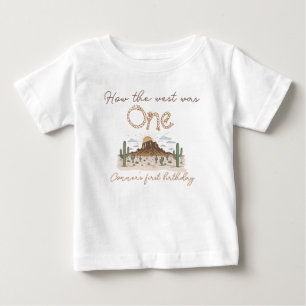Camiseta Para Bebê Marrom Rústico Como o Oeste Era Um 1º Aniversário 