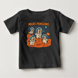 Camiseta Para Bebê Mars Penguins, uma série de espaços em animais eng