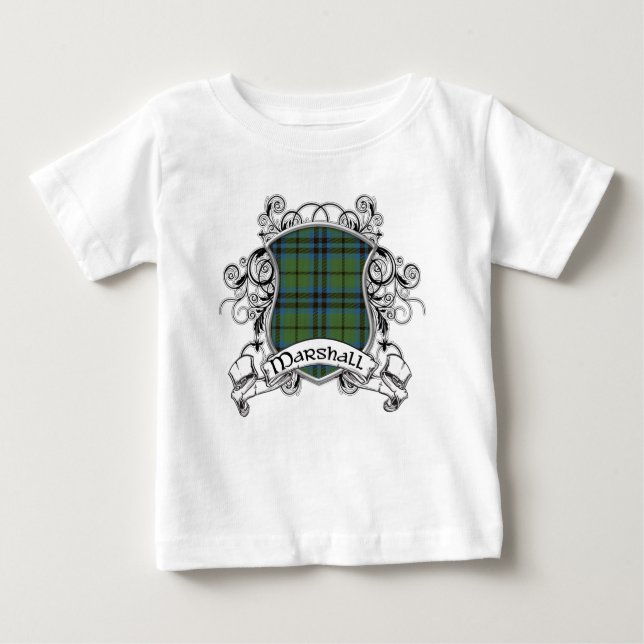 Camiseta Para Bebê Marshall Tartan Shield (Frente)