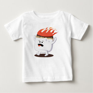 Camiseta Para Bebê Marshmallow flamejante