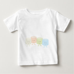 Camiseta Para Bebê Marshmallows felizes que estão junto