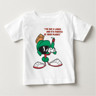 Camiseta Para Bebê Marvin com laser apontado para cima