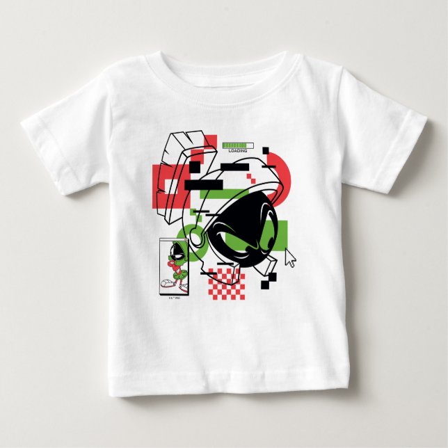 Camiseta Para Bebê MARVIN THE MARTIAN™ Glitch (Frente)